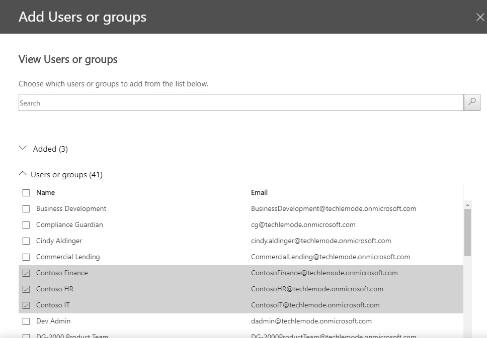 Creating a Supervision Policy - Add Users and Groups.