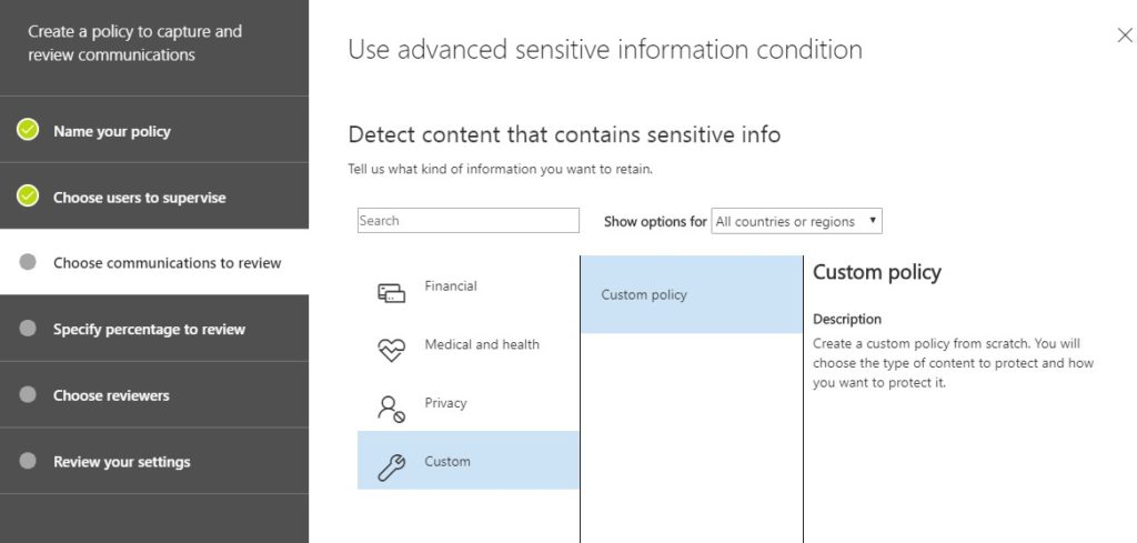 Creating a Supervision Policy - Customizing Policy Condition.