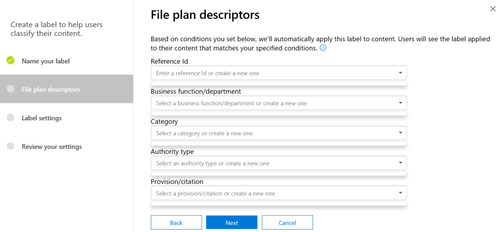 Retention - File Plan Descriptors