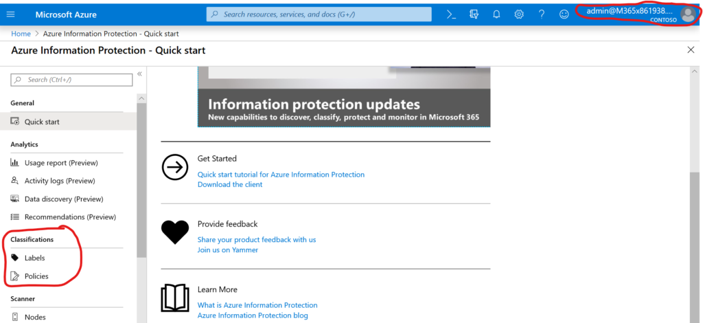 Labels in Azure Information Protection.