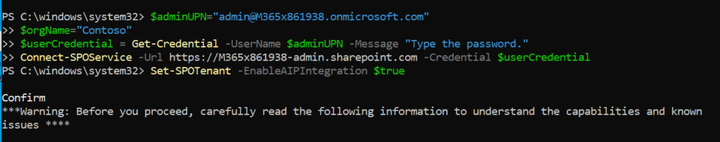 SharePoint Shell - Unified Labels Activation.