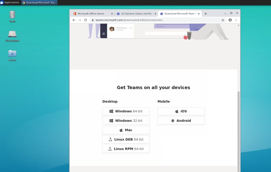download microsoft teams linux