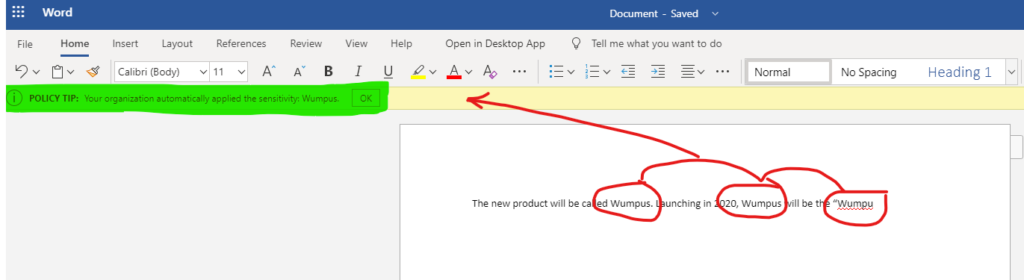 Auto Label in Word Desktop.