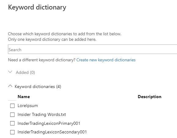 Select a Dictionary.