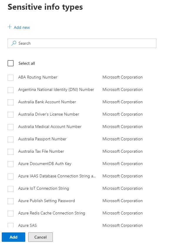 CC - Sensitive Info Types